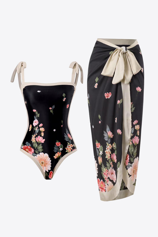 Floral Tie-Shoulder Two-Piece Swim Set - Floral / S Wynter 4 All Seasons