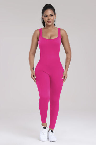 Wide Strap Sleeveless Active Jumpsuit - Hot Pink / S Wynter 4 All Seasons