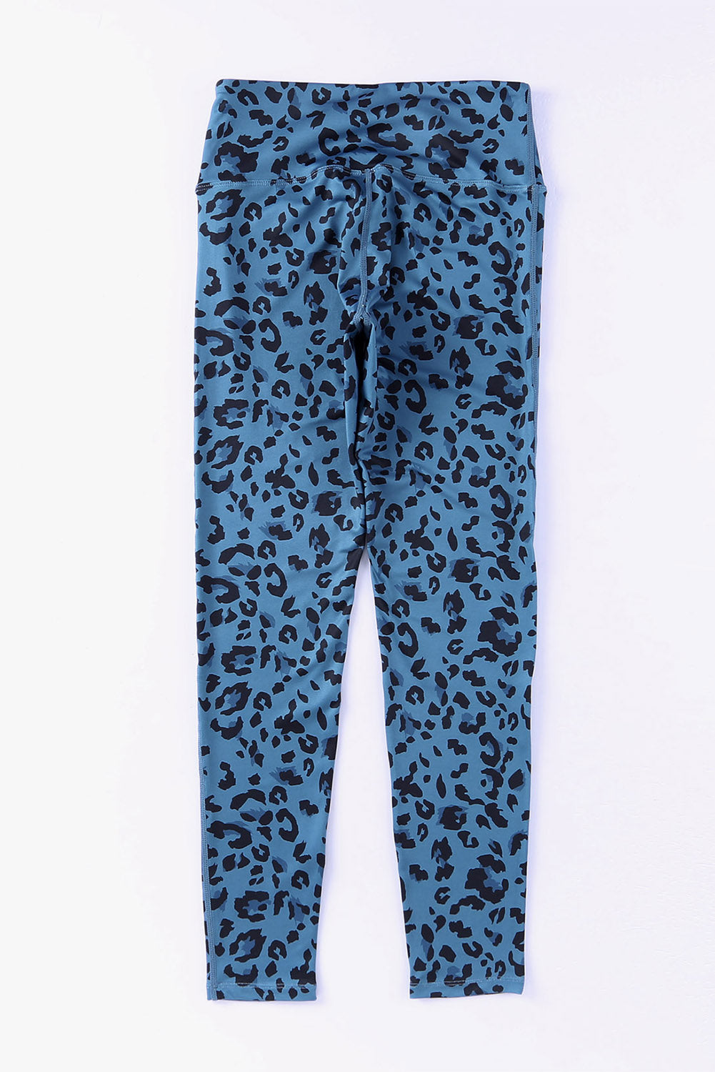 Leopard Print Wide Waistband Leggings - Sky Blue / S Apparel & Accessories Wynter 4 All Seasons