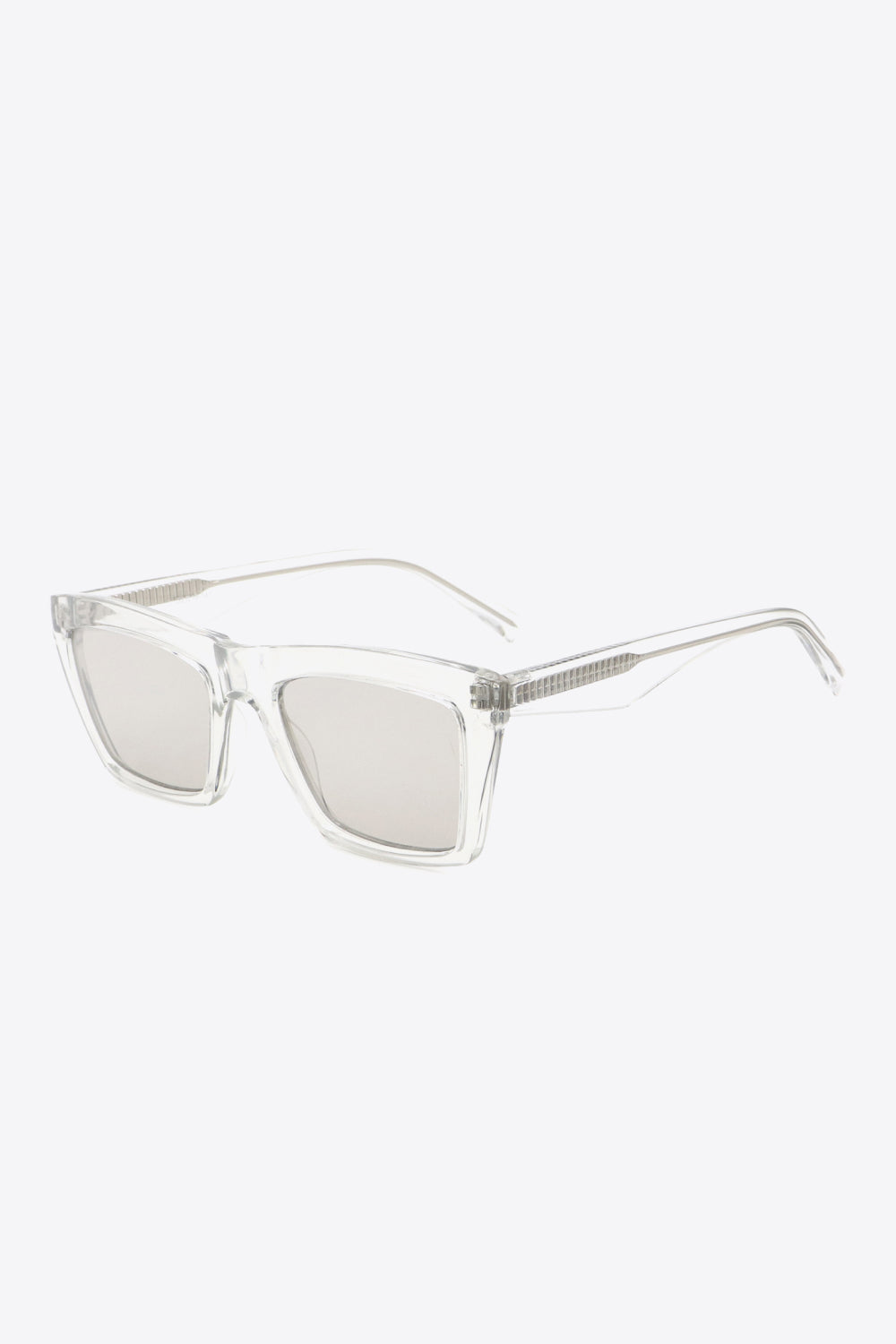 Cellulose Propionate Frame Rectangle Sunglasses - Light Gray / One Size Girl Code
