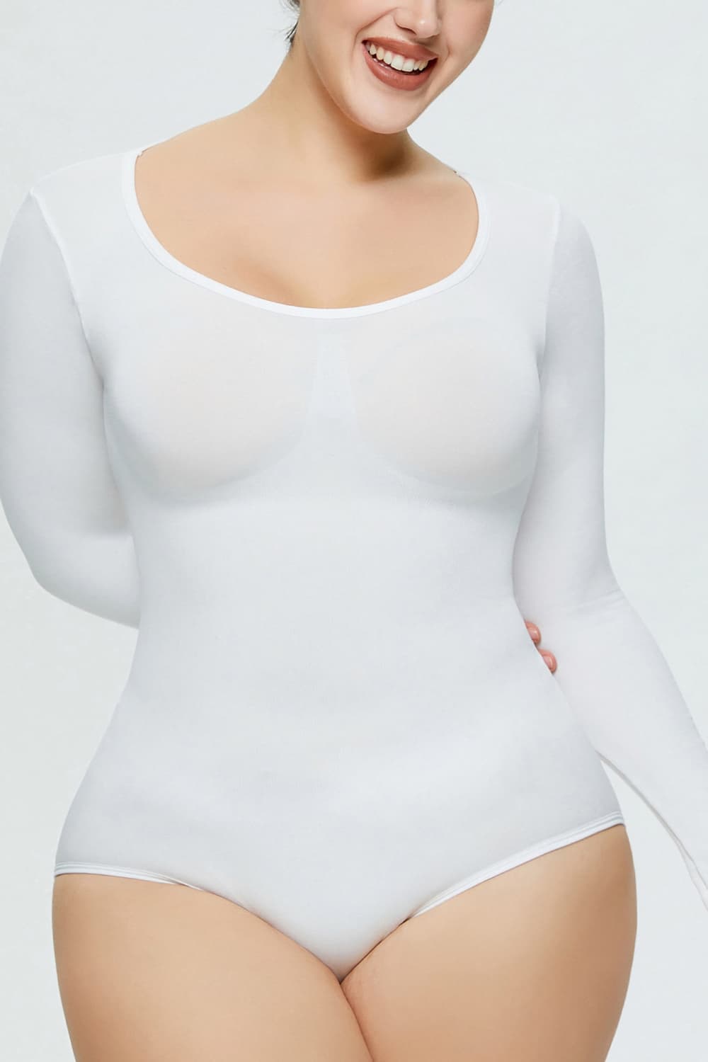 Long Sleeve Shaping Bodysuit - White / S Wynter 4 All Seasons