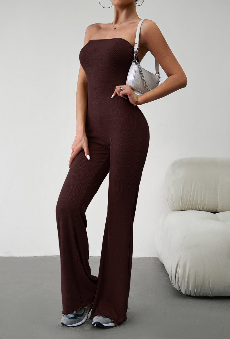Strapless Lace-Up Jumpsuit - Chocolate / S Wynter 4 All Seasons