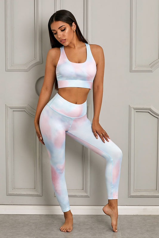 Printed Sports Bra and Leggings Set - Multicolor / S Apparel & Accessories Wynter 4 All Seasons