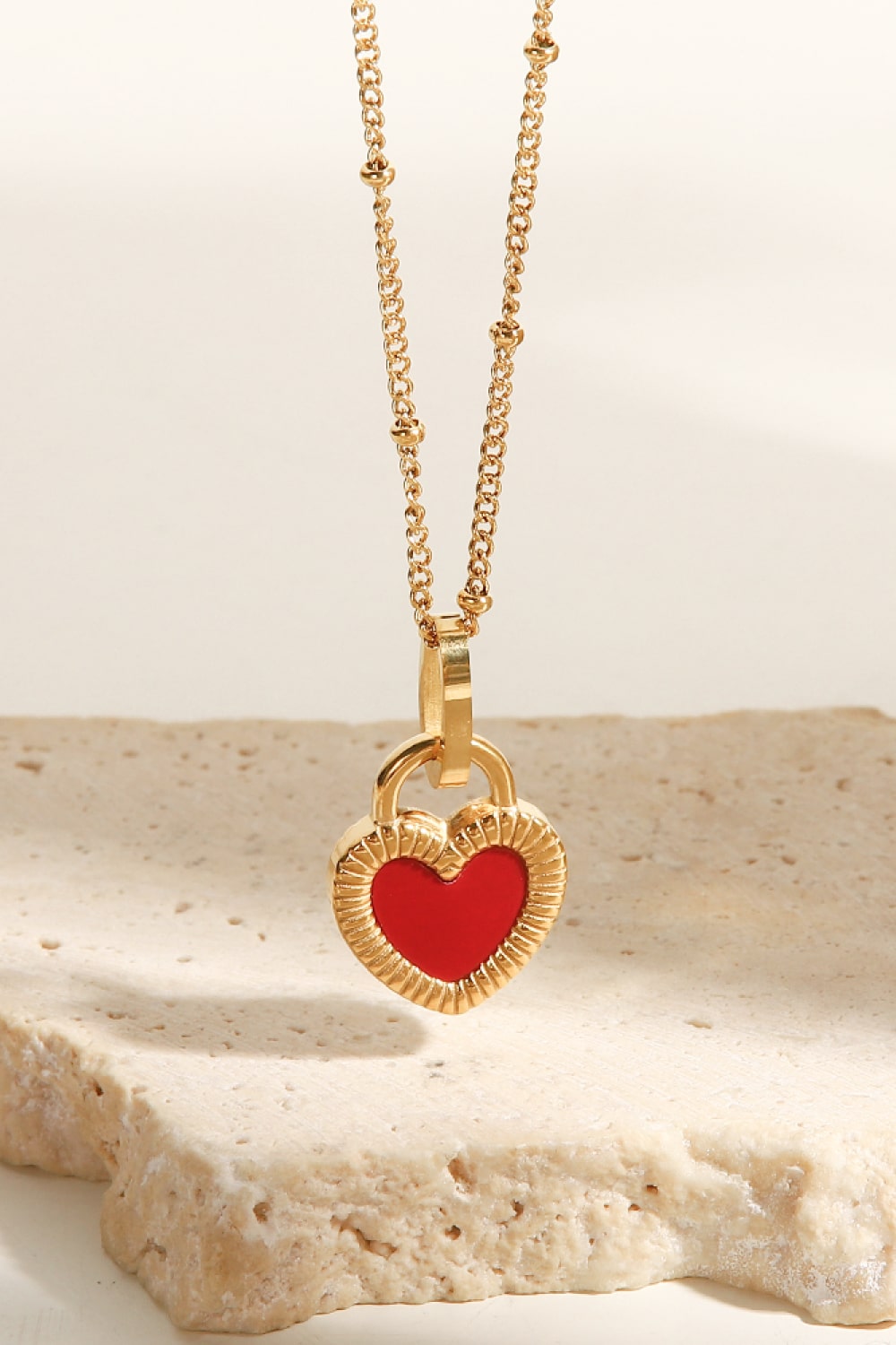 Stainless Steel Heart Pendant Necklace Trendsi