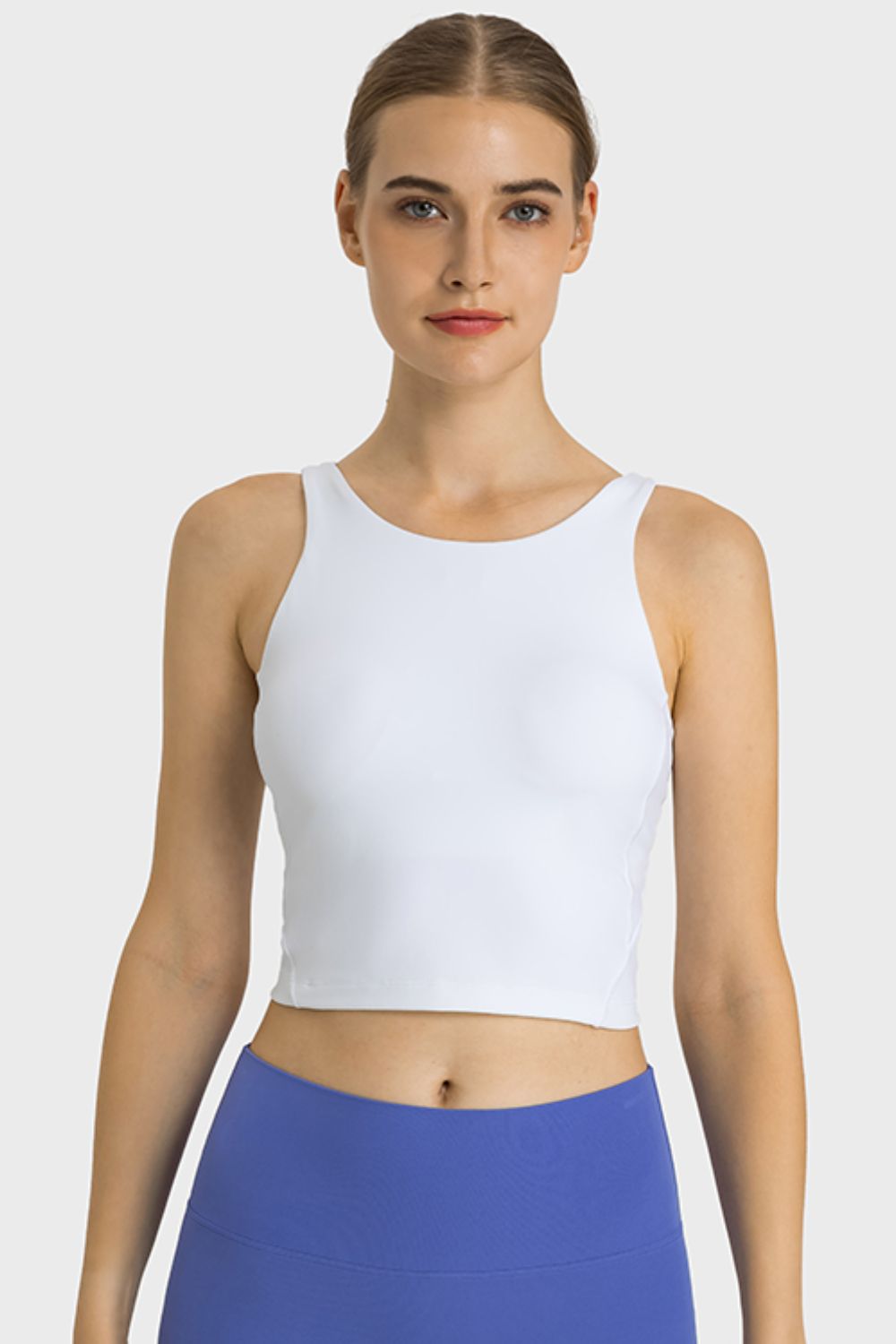 Feel Like Skin Highly Stretchy Cropped Sports Tank - White / 4 Apparel & Accessories Wynter 4 All Seasons