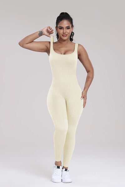 Wide Strap Sleeveless Active Jumpsuit - Ivory / S Wynter 4 All Seasons