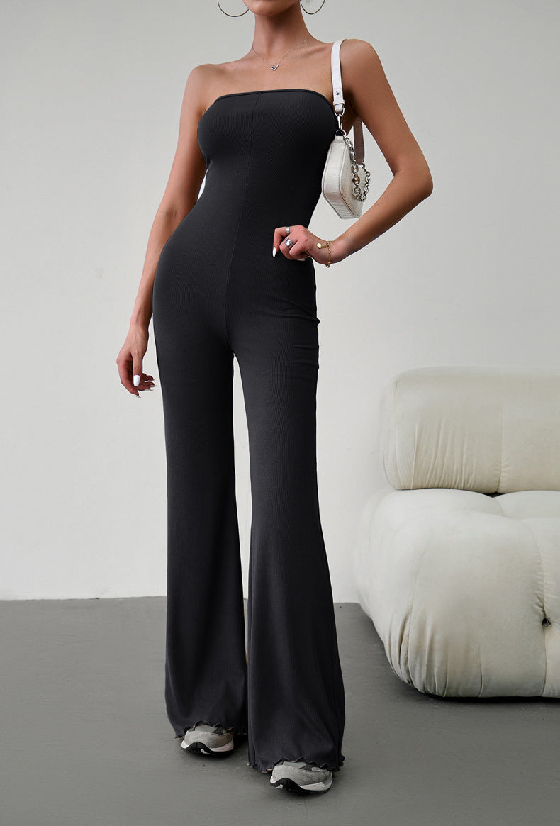Strapless Lace-Up Jumpsuit - Black / S Wynter 4 All Seasons