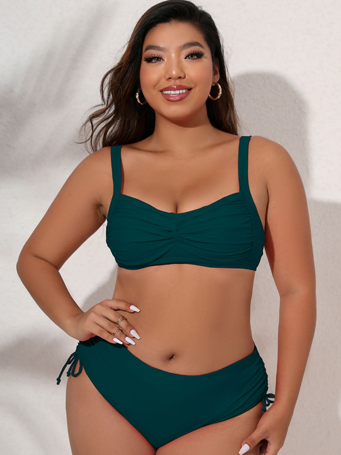Plus Size Twist Front Tied Bikini Set - Green / L Apparel & Accessories Wynter 4 All Seasons