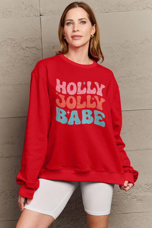 HOLLY JOLLY BABE Long Sleeve Sweatshirt