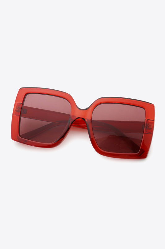 Acetate Lens Square Sunglasses - Deep Red / One Size Wynter 4 All Seasons