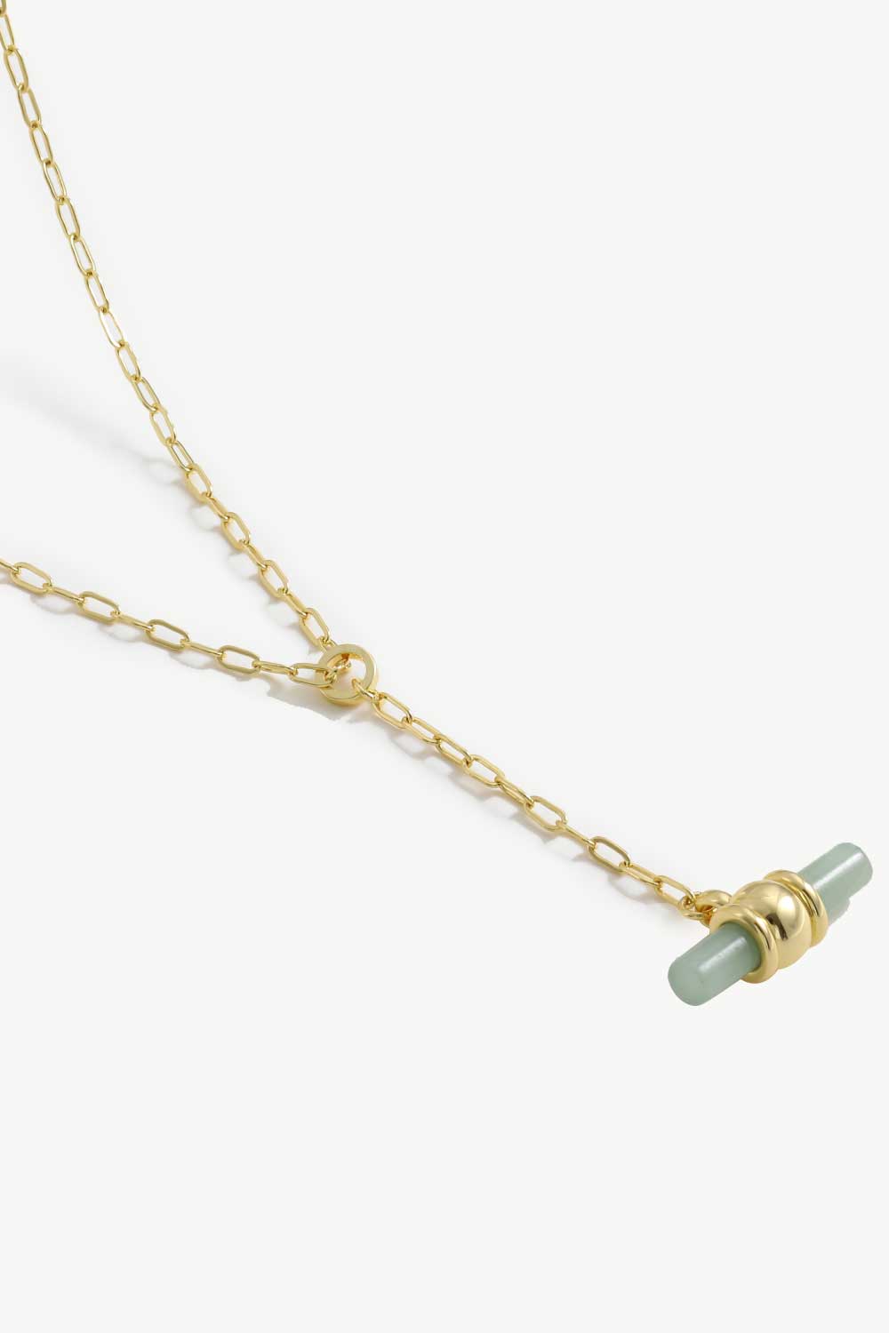 Gold-Plated Bar Pendant OT Chain Necklace Trendsi