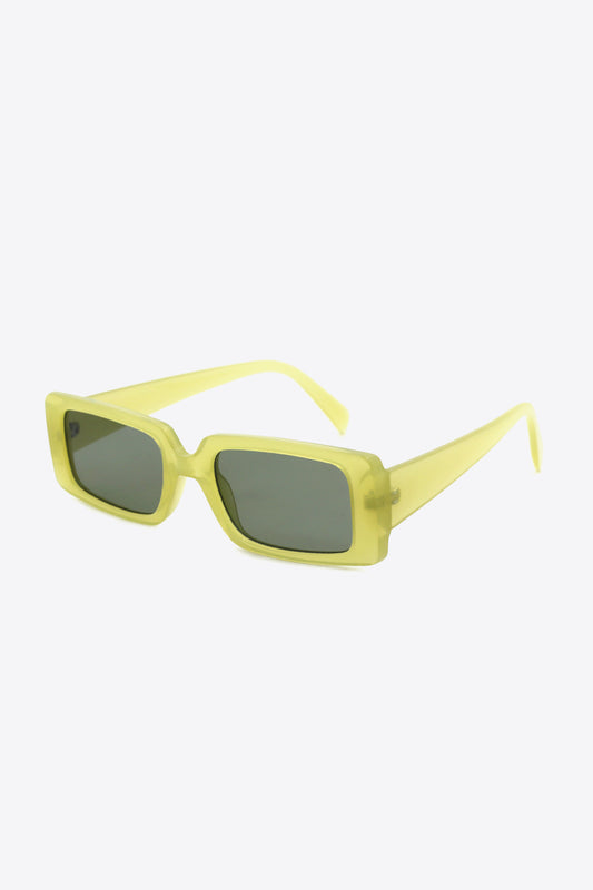 UV400 Polycarbonate Rectangle Sunglasses - Yellow Green / One Size Wynter 4 All Seasons