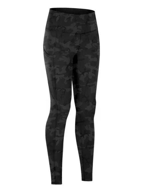 Wide Waistband Sports Leggings - Black Camouflage / S Wynter 4 All Seasons
