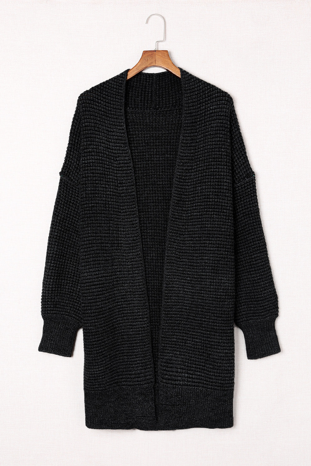 Heathered Open Front Longline Cardigan - Black / S Apparel & Accessories Wynter 4 All Seasons