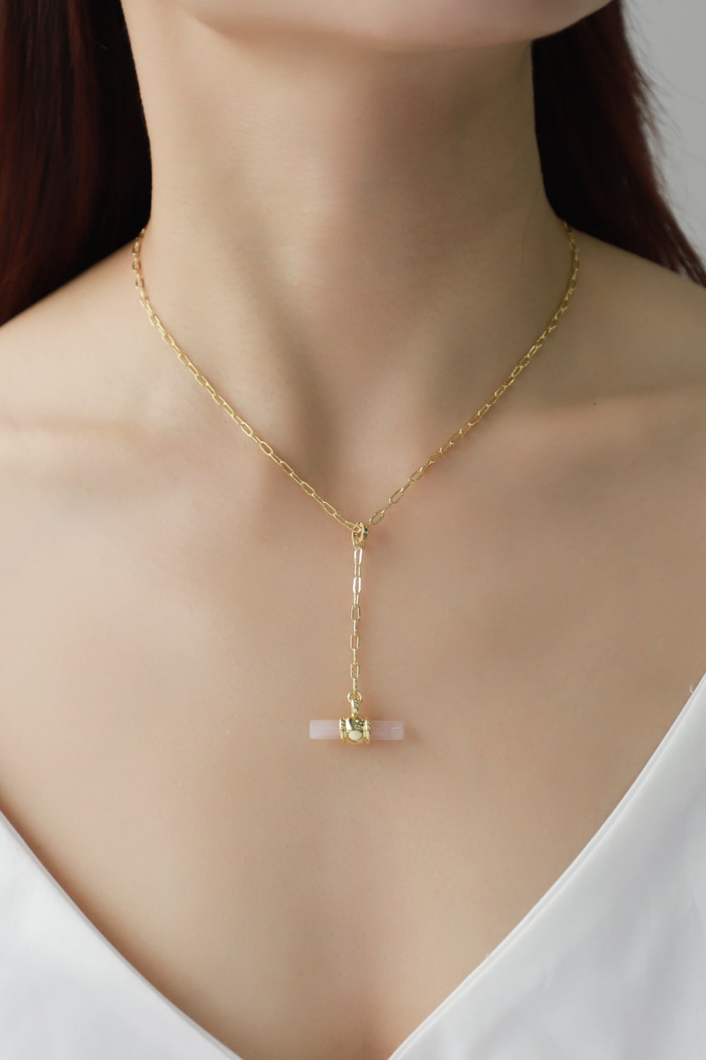 Gold-Plated Bar Pendant OT Chain Necklace Trendsi
