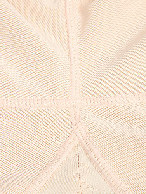 Zip Up Lace Detail Long Sleeve Shapewear