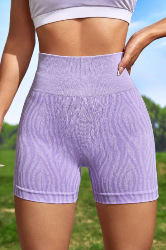 Wide Waistband Slim Fit Active Shorts - Lavender / S Wynter 4 All Seasons