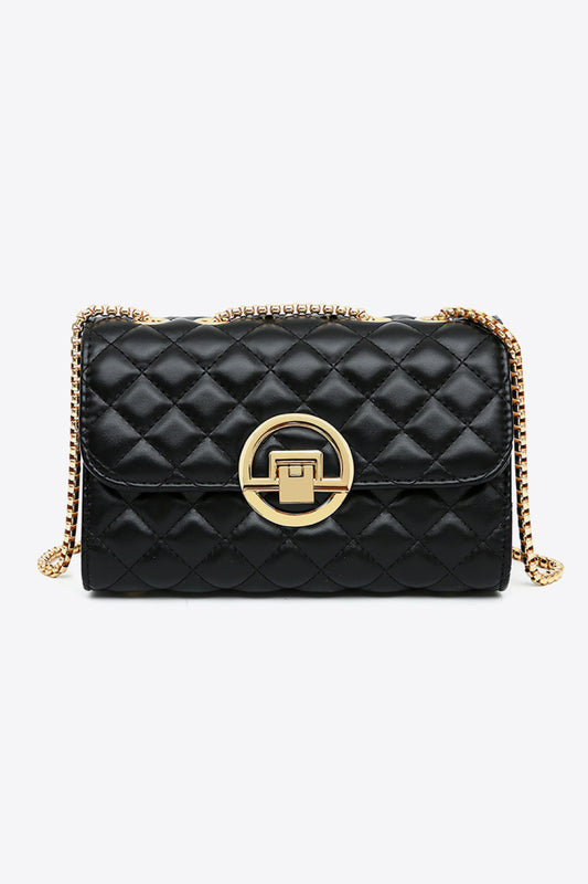 PU Leather Crossbody Bag - Black/Gold / One Size Wynter 4 All Seasons
