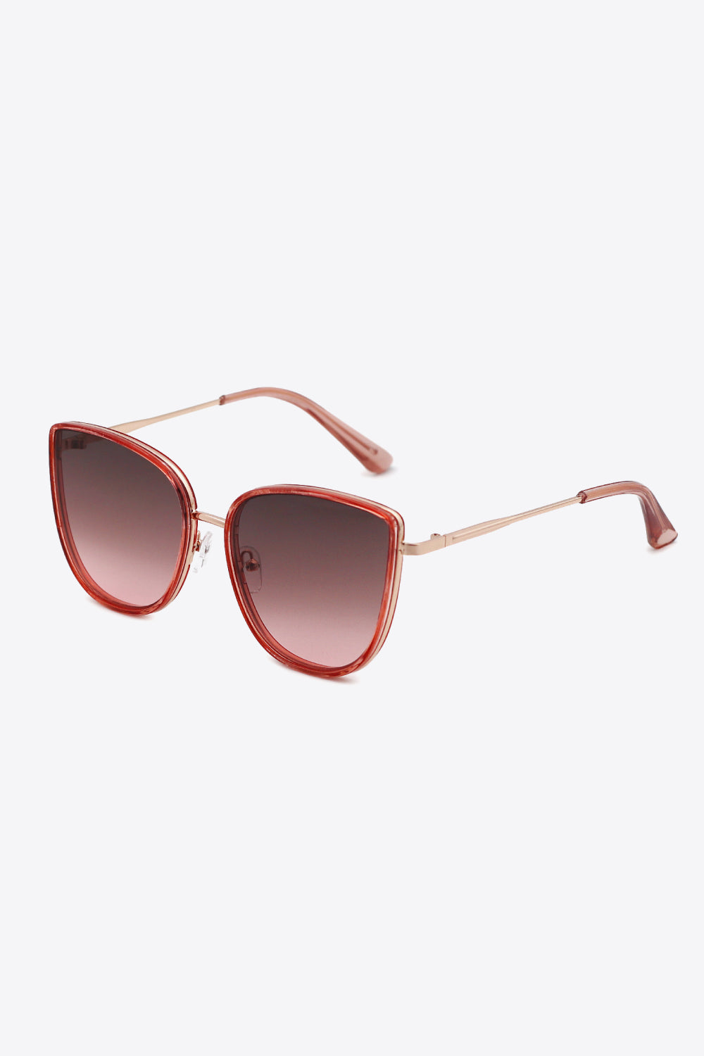 Full Rim Metal-Plastic Hybrid Frame Sunglasses - Wine / One Size Wynter 4 All Seasons