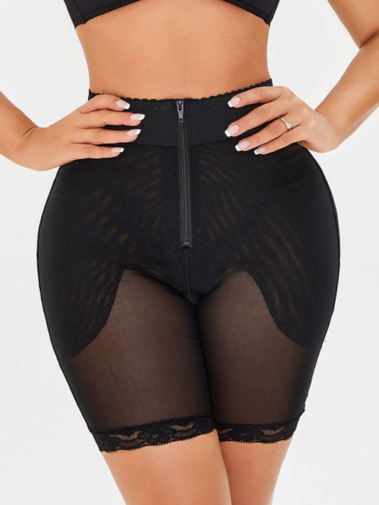 Full Size High-Waisted Lace Trim Shaping Shorts - Black / S Wynter 4 All Seasons