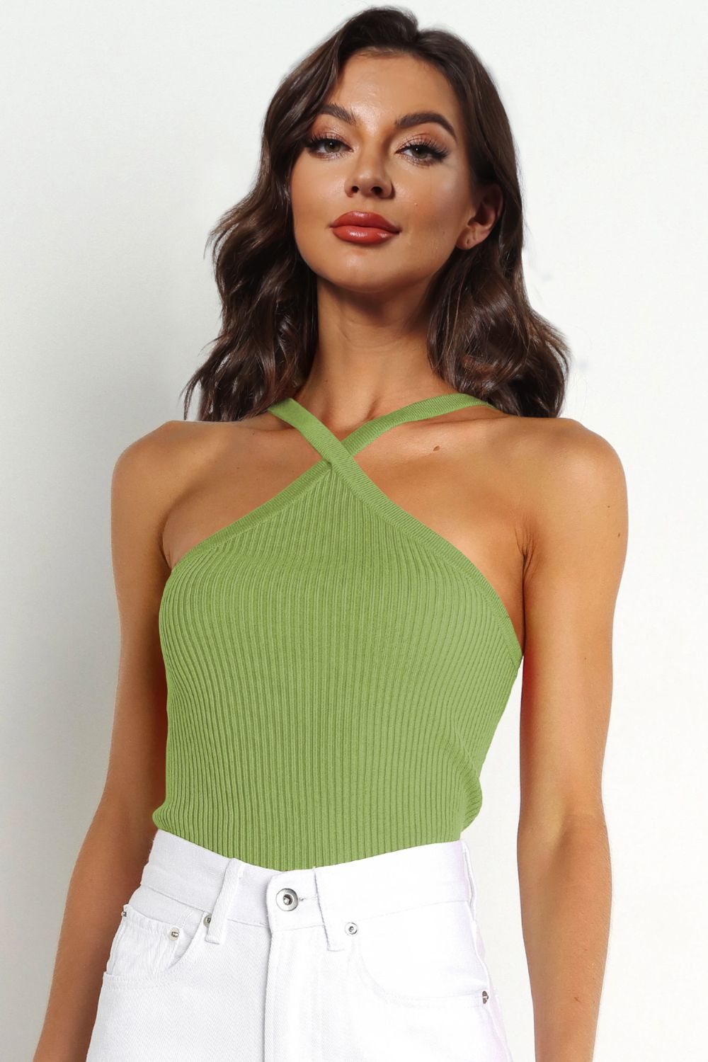Ribbed Cami Top - Lime / S Wynter 4 All Seasons