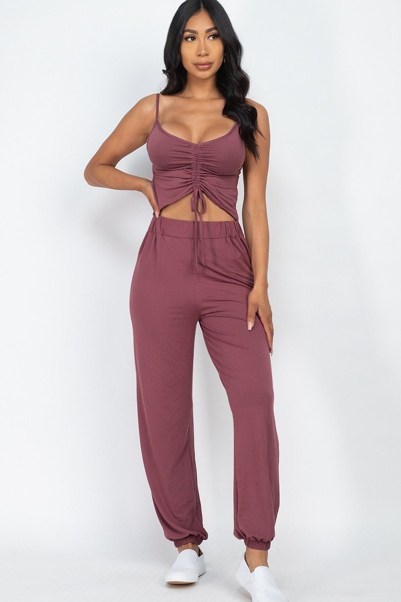 Front Ruched With Adjustable String Cami Casual/summer Jumpsuit - Nocturne / S Jumpsuit Wynter 4 All Seasons
