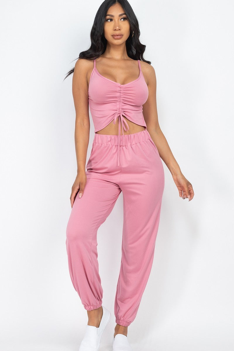 Front Ruched With Adjustable String Cami Casual/summer Jumpsuit - Polignac / S Jumpsuit Wynter 4 All Seasons