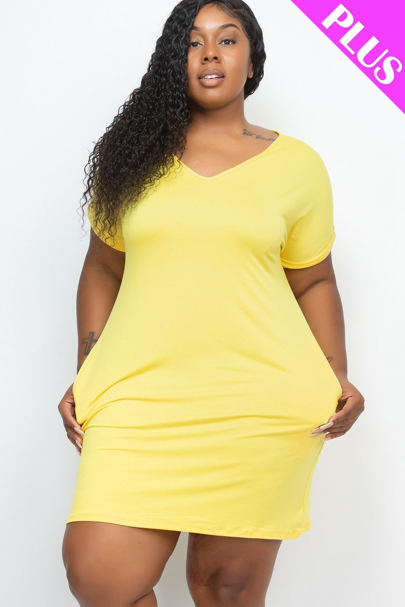 Side Pocket Mini Dress - Yellow / 1XL Dress Wynter 4 All Seasons