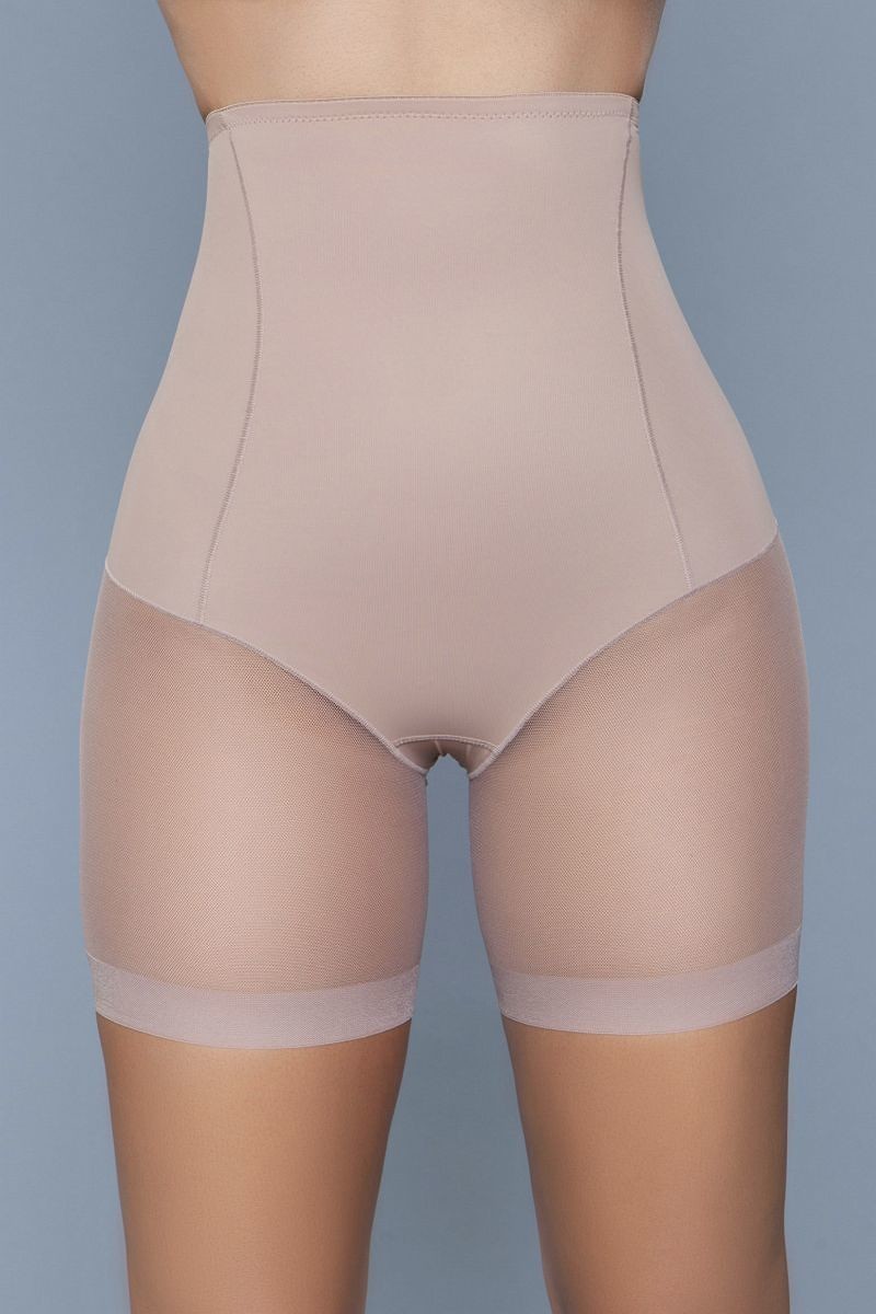 Nude High Waist Mesh Shorts Body Shaper With Waist Boning Girl Code 