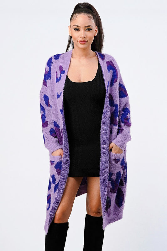 Leopard Angora Sweater Oversized Cardigan Girl Code 