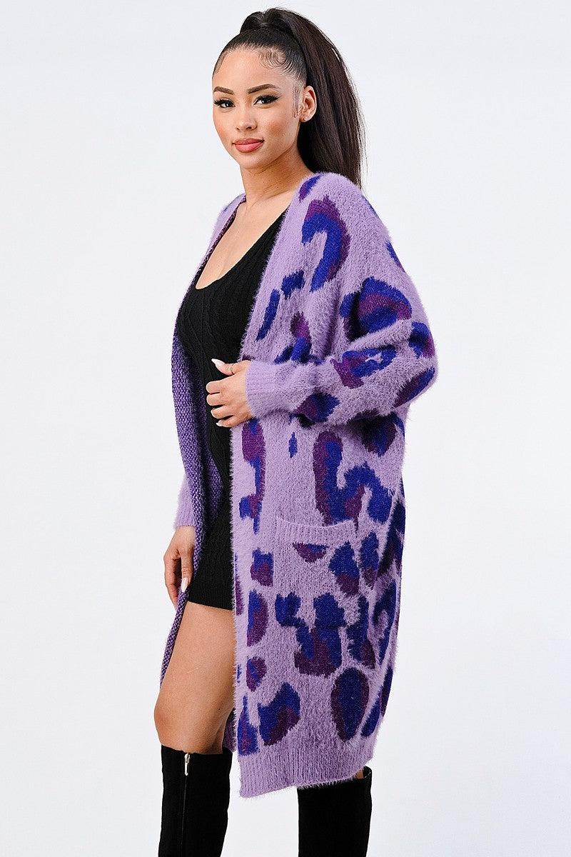Leopard Angora Sweater Oversized Cardigan Girl Code 