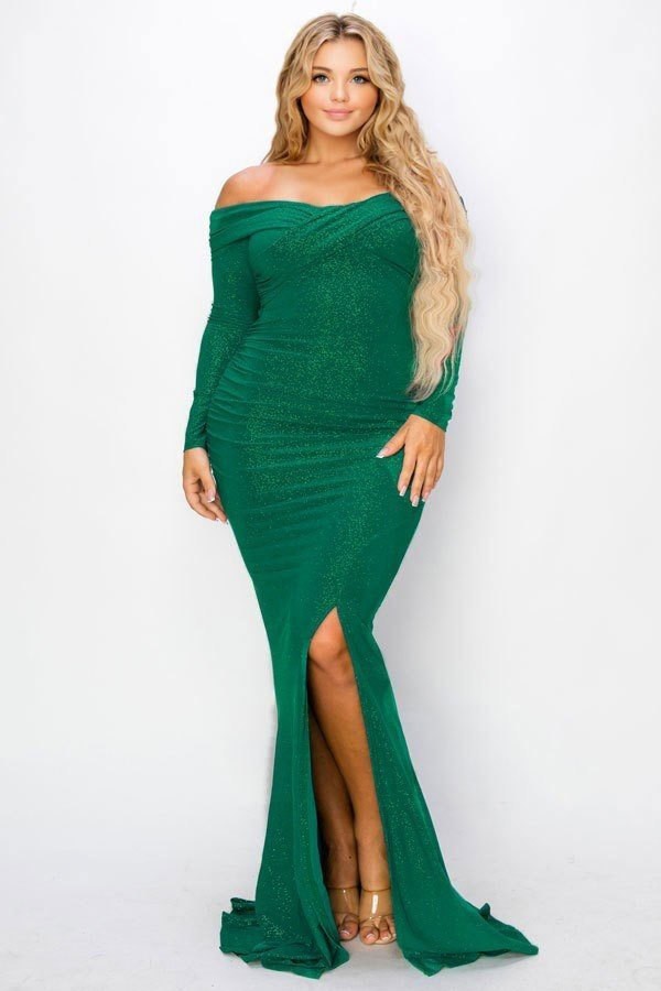 Long Sleeve Off Shoulder Night Party Maxi Dress