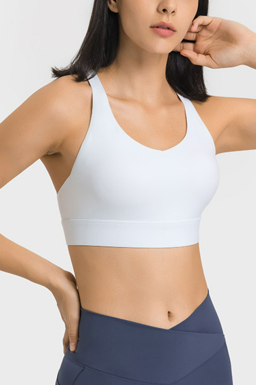 Breathable Crisscross Back Sports Bra - White / 4 Apparel & Accessories Wynter 4 All Seasons