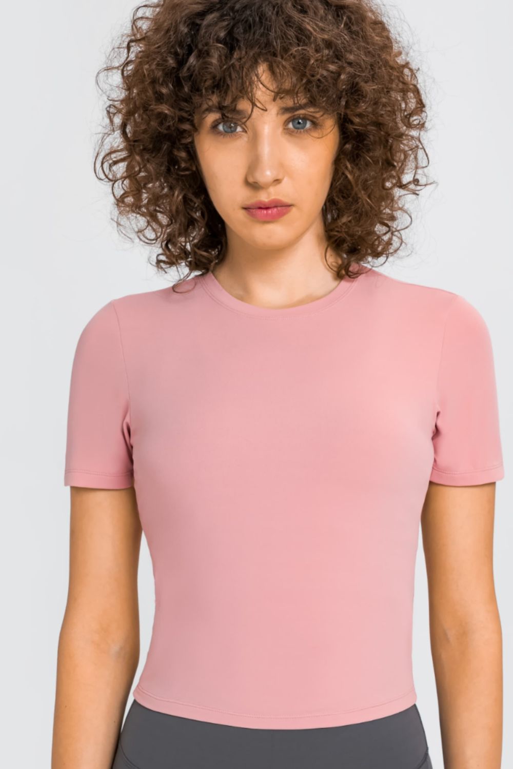 Round Neck Short Sleeve Yoga Tee - Pink / 4 Apparel & Accessories Wynter 4 All Seasons