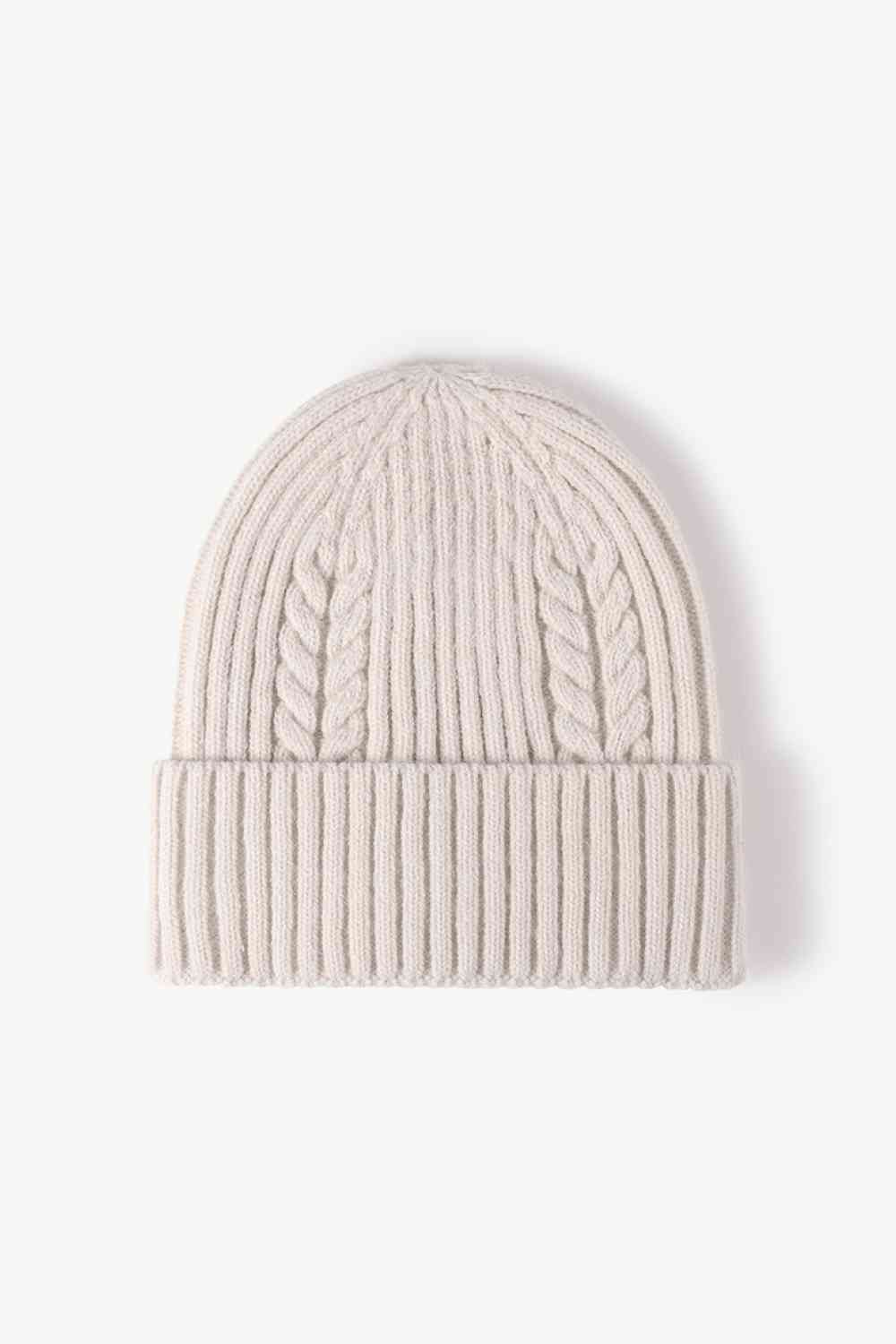 Cable-Knit Cuff Beanie - Beige / One Size Wynter 4 All Seasons