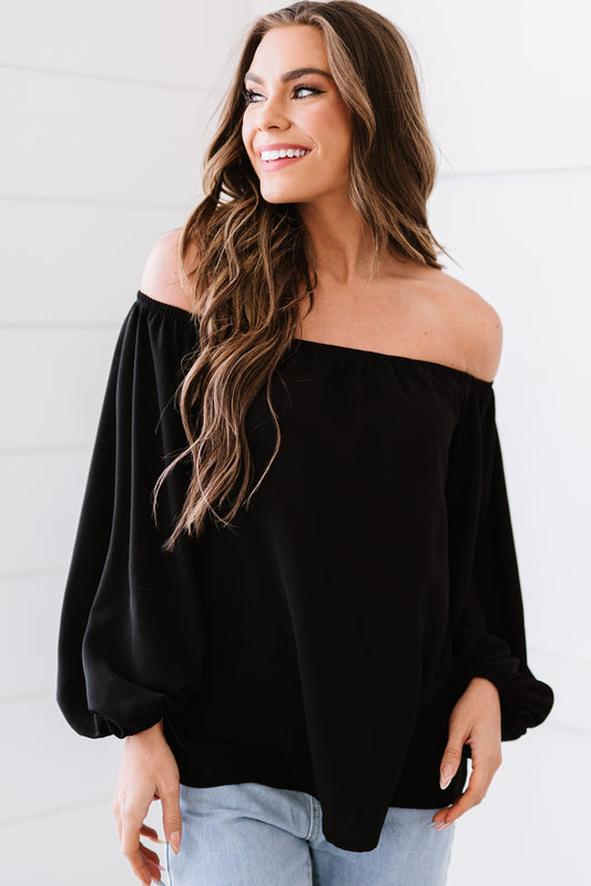 Off-Shoulder Balloon Sleeve Top - Black / S Apparel & Accessories Wynter 4 All Seasons