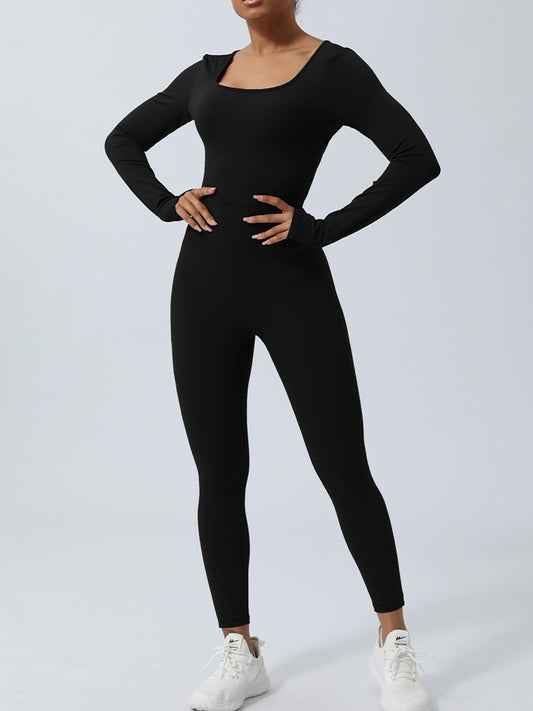 Twisted Backless Long Sleeve Jumpsuit - Black / S Wynter 4 All Seasons