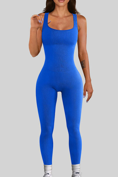 Square Neck Wide Strap Jumpsuit - Royal Blue / S Wynter 4 All Seasons