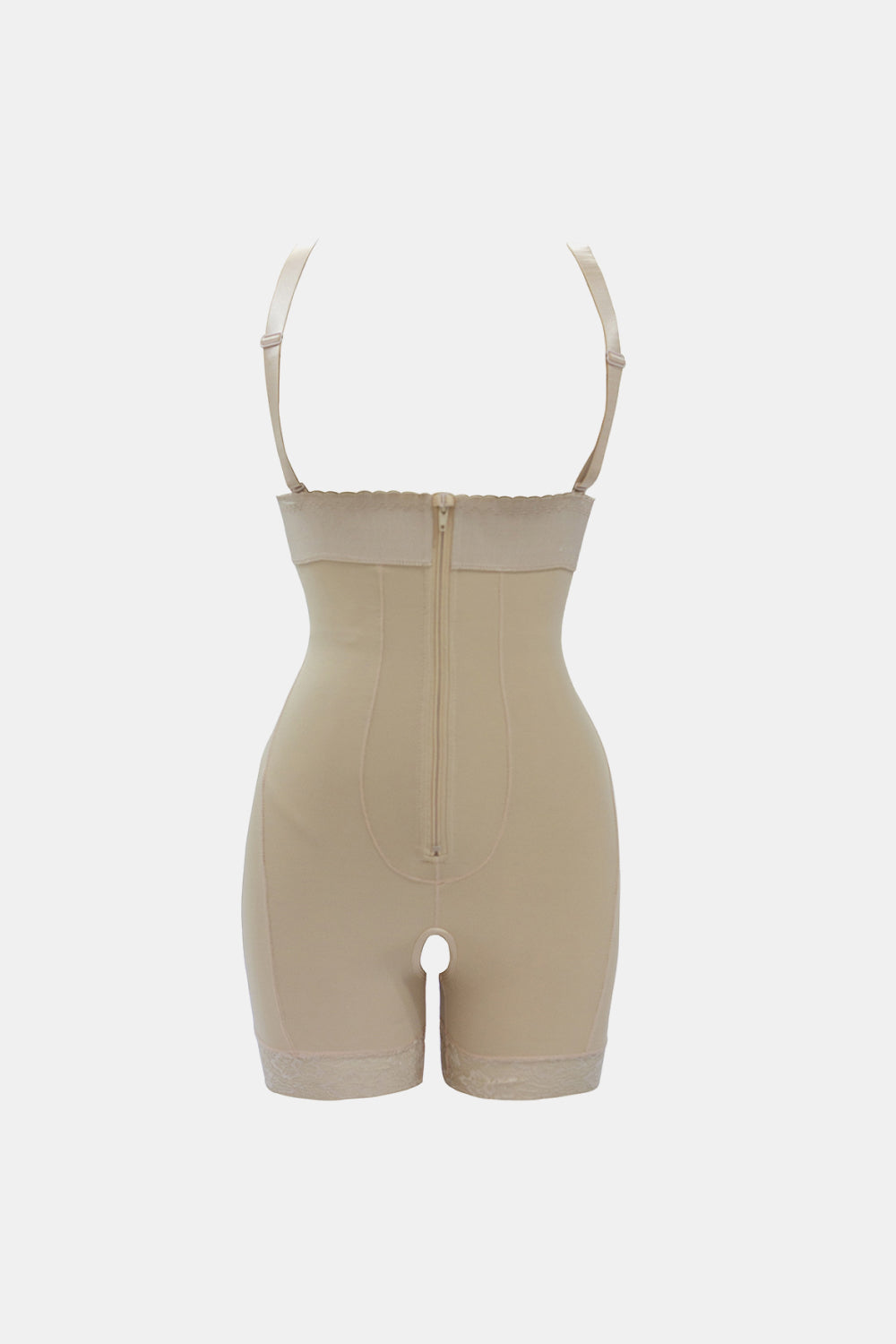 Full Size Zip Up Under-Bust Shaping Bodysuit - Tan / S Wynter 4 All Seasons