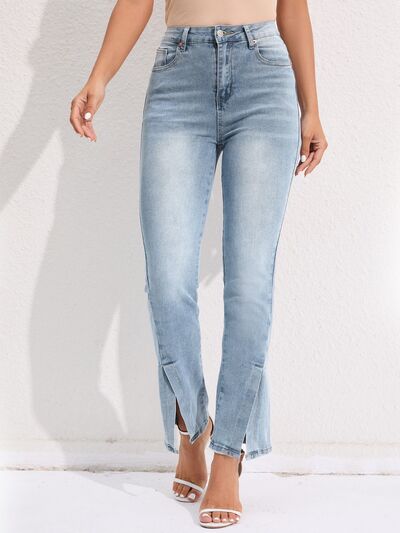 Slit Buttoned Jeans with Pockets - Light / S Wynter 4 All Seasons
