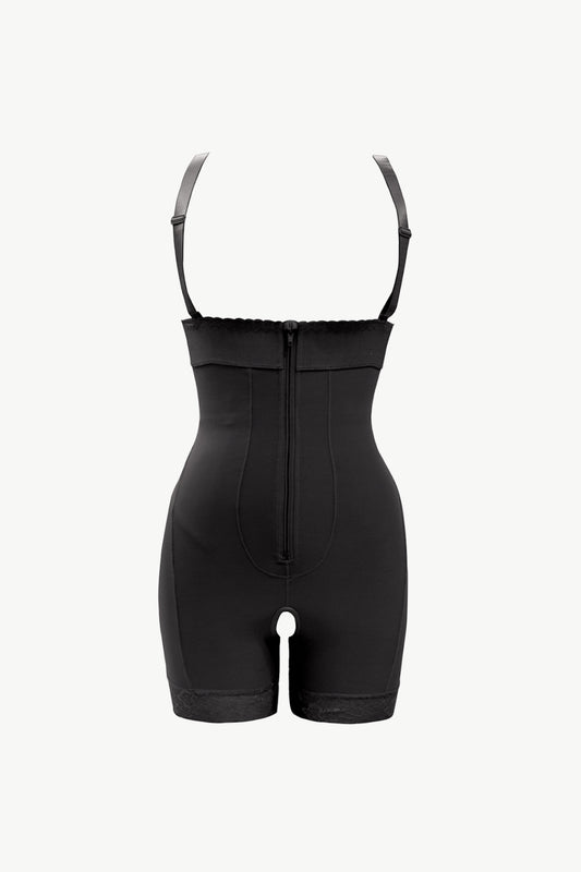 Full Size Zip Up Under-Bust Shaping Bodysuit - Black / S Wynter 4 All Seasons