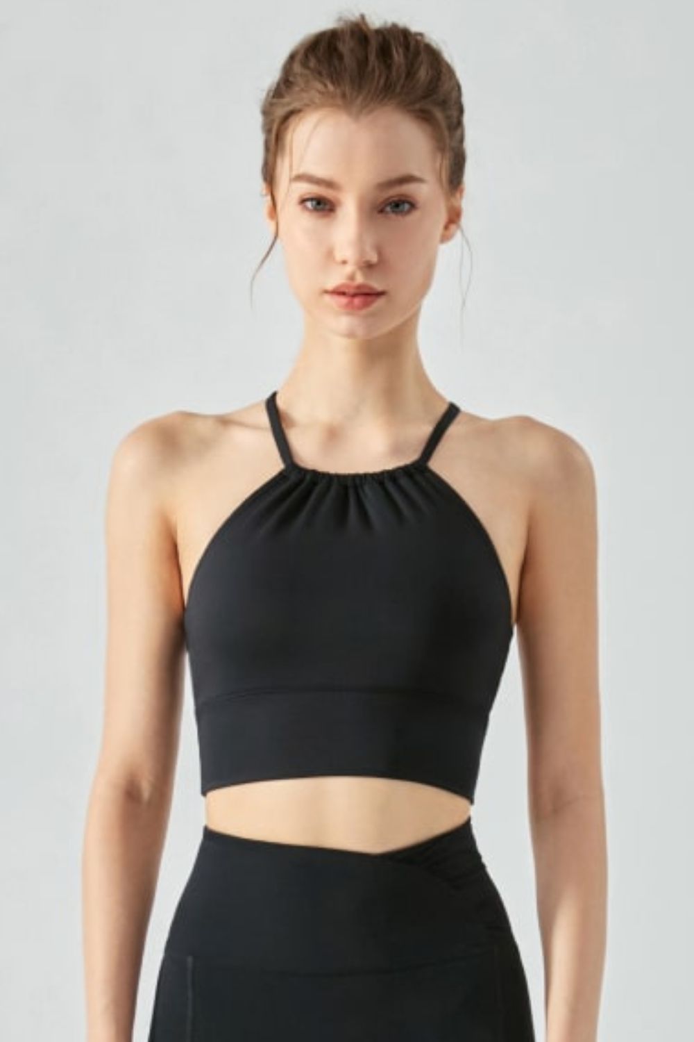 Crisscross Gathered Detail Cropped Sports Cami - Black / S Wynter 4 All Seasons