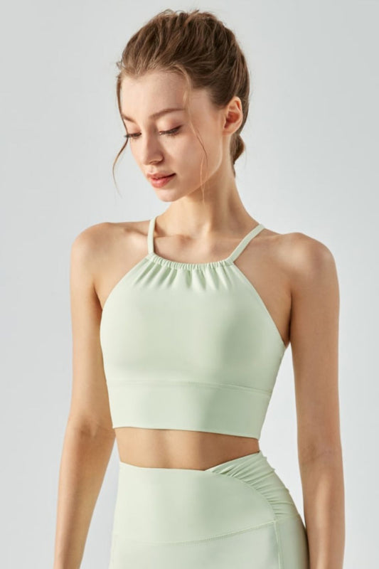 Crisscross Gathered Detail Cropped Sports Cami - Mint / S Wynter 4 All Seasons