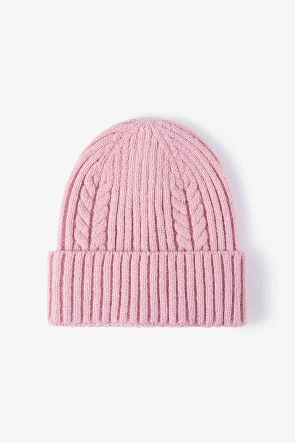Cable-Knit Cuff Beanie - Pink / One Size Wynter 4 All Seasons