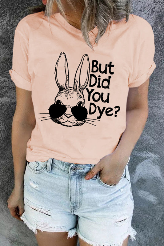 Easter Rabbit Graphic Round Neck Tee Shirt - Pink / S Wynter 4 All Seasons