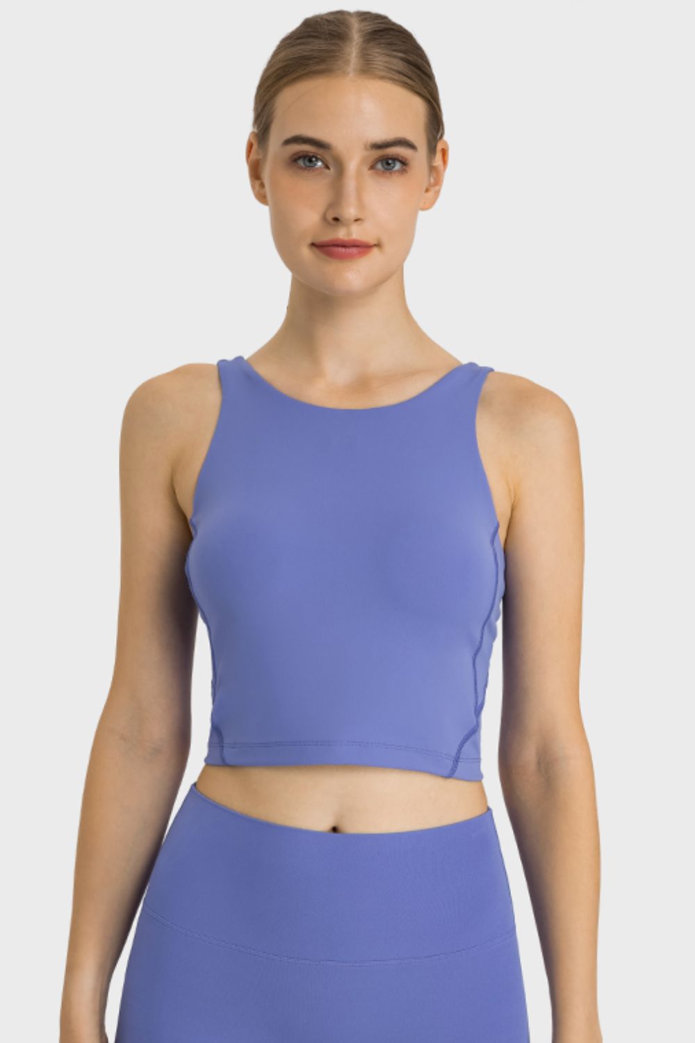 Feel Like Skin Highly Stretchy Cropped Sports Tank - Blue / 4 Apparel & Accessories Wynter 4 All Seasons