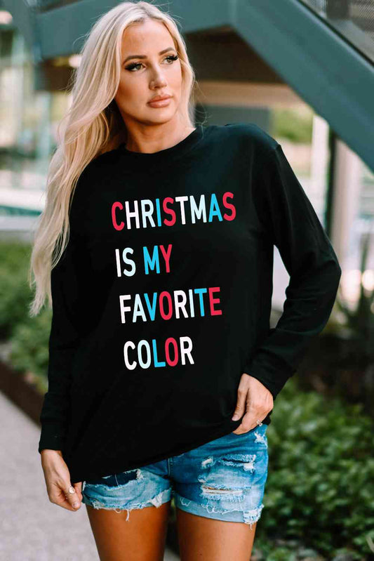 CHRISTMAS IS MY FAVORITE COLOR Graphic T-Shirt - Black / S Apparel & Accessories Wynter 4 All Seasons
